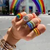 Rainbow Ring 2021 ontwerp mode vrouwen meisje vinger sieraden hoge kwaliteit