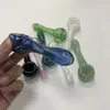 Tubi a cucchiaio da 4 pollici Pipa per bruciatore a nafta in vetro Multicolore Fumo Narghilè Tabacco colorato Mini piccole pipe Accessori per tubi dritti