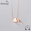 PrinSis Real 925 Sterling Silver Fashion Sweet Romantic Heart Key Necklace For Women Wedding Valentine's Day Jewelry DP039 Q0531