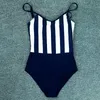 Damskie stroje kąpielowe Bikini Paski Slim One-Piece Swimsuit Push Up Padded Brazylijski Beachwear Biquini Kobiety Kąpiel