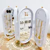 Folding Screen Jewelry Rack With Mirror 4 Layer Earrings Necklace Desktop Storage Collapsible Dustproof Display Boxes For Valentine's Day Gift