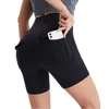 LU-49 Yoga Shaping Pants Leggings avec poches Athlétique Taille Haute Doux Fitness Running Vêtements Biker Short