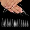 False Nails Fashion Fake Nail Tips With Glue Design French Extra Long Pointed Full Cover DIY Manicure Accessories Art Tools