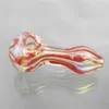 Pipes Glass Smoking Pipe Bubblers Colorful Stripe Glass Heady Pipes Heady Tobacco Pipe Free Shipping