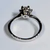 925 prata esterlina 1ct 2ct 3ct estilo romântico moissanite flor forma jóias aniversário anel anel