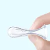 100pcs barn spädbarn softers tänder mjuka transparent silikonfinger tandborste nyfödda baby gummi ren massager träningsborste