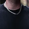 Plated Half 10mm miami cuban link chain and half 8mm pearls choker necklace for Men and Women in Stainless Steel9285704