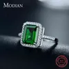 Modian Design Mode Real 925 Sterling Argent Vert Coupe Spéciale Bague De Mariage Doigt Zircone Bijoux Bagues de Fiançailles Pour Femmes 211217