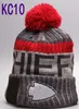 KC Beanie Mens Womens Sideline Knit Hat Football Skull Caps Autumn Winter Cuffed Hats Sport Pom Beanies5579617