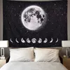 psychedelic tapestry moon print wall hanging witchcraft hippie wall tapestry wall carpet boho decoration home decor tapisserie 210609