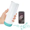 US Warehouse 20oz Sublimation Bluetooth Speaker Tumbler Blank Design Cup Vit bärbara trådlösa högtalare reser rånar Smart Music Cups grossist halm