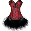Bustiers & Corsets Women Sexy Burlesque Overbust Corset Bustier Top With Mini TuTu Skirt Fancy Dresses Costume Gothic Dress
