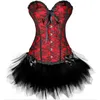 Bustiers Korsetts Frauen Sexy Burlesque Vollbrustkorsett Bustier Top mit Mini TuTu Rock Kostüm Gothic Dress222w