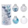 24/30Pcs Christmas Xmas Tree Ball Decor Hanging Balls Adornment Mesh Transparent 6CM Ornament 211018