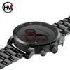 Drop Simple Mouvement japonais Full Black Acier inoxydable Multi-fonction Calendrier Hommes Top Marque Montres de luxe 210527