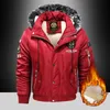 Cappotto parka da esterno casual in piumino oversize più velluto spesso marca mantieni caldo giacca invernale imbottita oversize rossa nera da uomo 211023