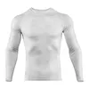 Nowa koszulka z długim rękawem dla mężczyzn obcisłe męskie koszulki sportowe rajstopy na siłowni fitness koszula zupełnie nowa T200224
