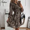 Ropa de mujer Southpire, vestido Vintage con estampado de leopardo, vestido camisero de gasa con botones delanteros, Vestidos sencillos de uso diario para mujer 2021 210316