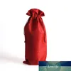 1PC Christmas Linen Jute Drawstring Gift Bags Sacks Wedding Birthday Party Favors Gift Red Wine Bottle Packaging Supply