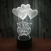 Love Heart 3D Night Lights LED Holiday Creative Touch Desktop Christmas Table Lamp Happy Birthday Romantic Valentine's Day Gift