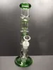 Straight tube bong thick dab rig water pipe glass pipes with two diffuser percolator arm perc for smoking hookahs zeusartshop