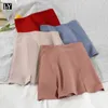 LY VAREY LIN Summer Office Lady Solid Color Pink High Waist Mini Skirts Women Casual Slim A-line Chiffon Black 210526