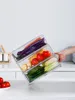 Caixa de armazenamento de geladeira Limpar alimentos de armazenamento de alimentos frutas vegatable congelador congelador empilhável armário gaveta de cozinha organizador 210309