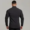 Camisas sociais masculinas primavera outono moda camisa de manga comprida masculina super slim fit masculino negócios sociais marca fitness roupas esportivas