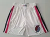 Heren Sport Team Shorts Basketbalkleding zonder zak Atletische korte joggingbroek Broek Borduren Zwart Wit Paars Blauw Maat SML XL XXL