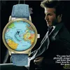 Move2020 Fashion Watch Women Men Unisex Clock Vintage Mini Casual World Map Klockor med flygplans Ring Analog Plane Quartz