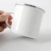 Сублимационные чашки эмаль 12 унций винный тумблер белый чистый кофейной кружка DIY бутылки воды портативный и легкий термический перенос печатной чашки A13
