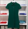 2021 Ny kvinna Klänning Polo Krokodil Bomullskjorta Klänningar Casual Polo Kläder A-Line Kjol Färska Söta Apparel Brand Women Dressses