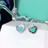 1:1 S925 argent Sterling Style classique en forme de coeur époxy boucles d'oreilles exclusives femmes marque originale bijoux de luxe cadeau