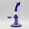 8inch Hookah Shape Glass Bong Mushroom Perc Bong Heady Waterpipe Unique Smoking Pipe with 14MM Bowl