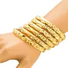 8 MM 6 Pcs / Lot Dubai Bracelets En Or pour Femmes Hommes 24k Couleur Bracelets Éthiopiens Bijoux Africains Arabie Arabe Mariage Mariée Cadeau 210713