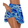 Jupes-shorts de Sport 2 en 1 taille haute pour femmes, jupes de Golf plissées de Camouflage avec short X7YA