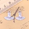 96pcs Charms ballet dress tutu ballerina 17x17mm Antique Plated Pendants Making DIY Handmade Tibetan Silver Jewelry