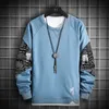 EAEOvni Mężczyźni Patchwork Bluza Bluza Streetwear Drukuj Topy Mężczyzna Hip Huch Harajuku Bluzy Koreański Hoodty Męskie Dorywczo O-Neck Pullover 211014