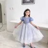 Le ragazze della principessa vestono i fiocchi di neve Tulle blu ghiaccio con fiocchi Abiti da festa Lolita per bambini adorabili Cltohing 210529