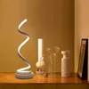LEDスパイラルテーブルランプモダンカーブドデスクベッドサイドランプ調光室暖かい白い白い自然のリビングルーム用の白いライトベッドルーム2980