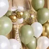 40pcs10inch Avocado Sage Green Balloons Pearl White Gold Confetti Balloon Wedding Baby Shower Birthday Party Decorations W220216