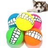 Animali domestici divertenti Cucciolo di cane Gatto Palla Denti Giocattolo PVC Suono da masticare Cani Giocare a prendere Squeak Giocattoli Articoli per animali domestici ZWL756