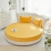 Winter Flannel Round Fitted Sheet Crystal Velvet Round Bed sheet Coral Fleece Padded Quilted Bed Skirt Mattress Topper