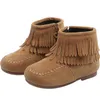 Kinder Schuhe Mädchen Prinzessin Stiefel Herbst Winter Warme Vintage Quaste Fringe Stiefel Kinder Kurze Stiefeletten 210713