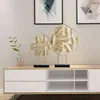 Nordic Woondecoratie Gouden Ornamenten Woonkamer Meubels Smeedijzeren Blad Desktop Sculptuur Bruiloft 211105