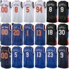 Skärmtryck Basket Derrick Rose Jersey 4 Obi Toppin 1 Mitchell Robinson 23 Kevin Knox 20 Carmelo Anthony 7 Dwayne Bacon Evan Fournier 94 Orange Män Kvinnor