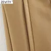 Zevity New Women Women Vintage Basa dupla de peito sólido casual shorts SKIRTS LADIES Side Zipper Chic Shorts Pantalone Cortos 210306