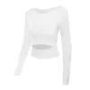 Kvinnors Blusar Skjortor Kvinnor Gym Vit Yoga Långärmad Tops Toppar Fitness Running Sport T-shirts Training Sportswear Sexy