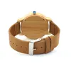 Bobo Bird Lovers 'Watche Relogio Feminino Bamboo Trä Män Klockor Läderband Handgjorda Quartz Armbandsur Erekek Kol Saati 210616