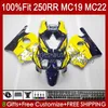 Feedings de Molde de Injeção para Honda CBR 250rr 250 RR CC 250R CBR 250cc 1988-1989 Bodys 112HC.105 CBR250 RR CC 1988 1989 MC19 88-89 CBR250RR 88 89 OEM Kit completo Amarelo Black